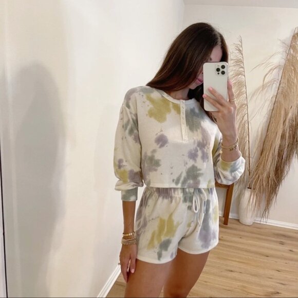 LAST SET• Cozy Livin’ Brushed Tie Dye Lounge Set - Picture 2 of 9